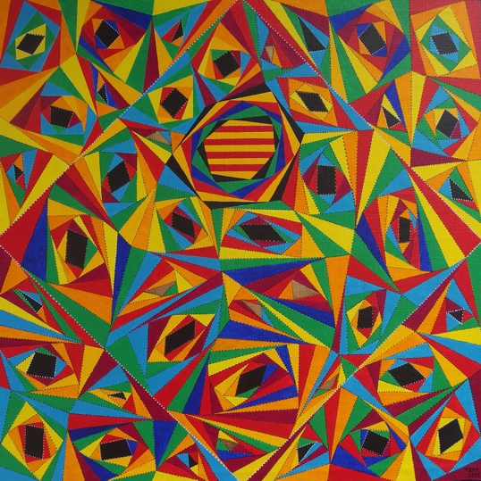 Pocta pro J. Miró - 65x65cm - plátno - akryl